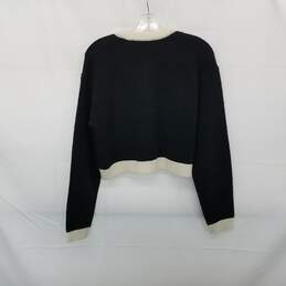 Merige Black & White Knit Cropped Cardigan Sweater WM Size S alternative image