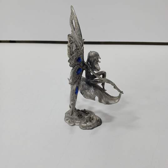 Pewter Fairy Sitting on a Leaf Figurine image number 4