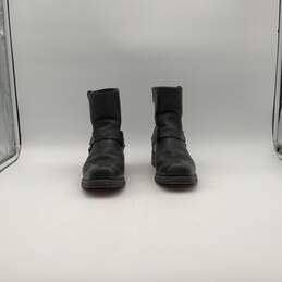 Mens El Paso Black Leather Round Toe Ankle Motorcycle Biker Boots Size 10.5