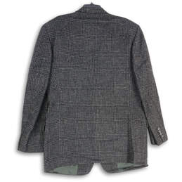 Mens Black Plaid Tweed Long Sleeve Single Breasted Two-Button Blazer Sz 42L alternative image