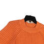 Womens Orange Knitted Crew Neck Long Sleeve Pullover Sweater Size Small image number 3