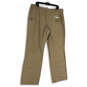 NWT Womens Beige Flat Front Pockets Stretch Straight Leg Chino Pants Sz 18 image number 1