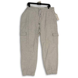NWT Mens Gray Elastic Waist Slash Pocket Drawstring Jogger Pants Size XXL