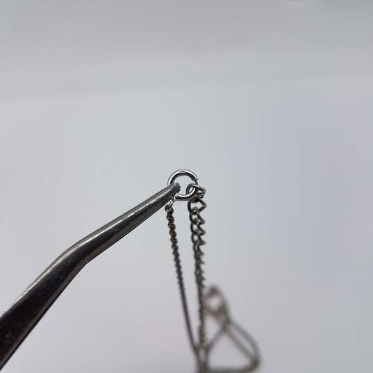 Sterling Silver CZ Crystal 19 1/2 Drape Necklace Earrings Bundle 4pcs 18.8g image number 6
