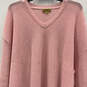 Womens Pink Knitted Long Sleeve V-Neck Regular Fit Pullover Sweater Sz XXL image number 4
