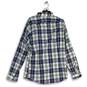 Express Mens Blue Green Plaid Spread Collar Long Sleeve Button-Up Shirt Size L image number 2