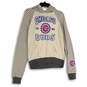 Womens Beige Chicago Cubs Soft Long Sleeve Pullover Hoodie Size Medium image number 4