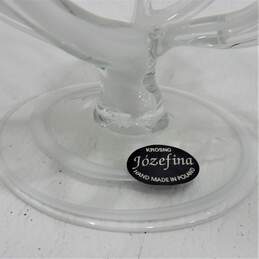 VTG Jozefina Krosno Poland White Jellyfish Art Glass Pedestal Compote Bowl Dish alternative image