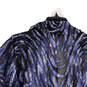 Womens Purple Black Collared Long Sleeve Open Front Jacket Size Large image number 2