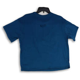 Womens Blue Graphic Print Crew Neck Short Sleeve Pullover T-Shirt Size L alternative image