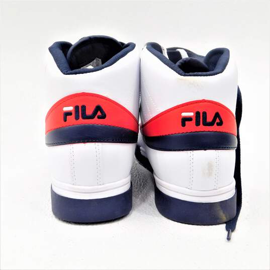 Fila Vulc 13 Mid Plus White Navy Red Men's Shoe Size 10 image number 3