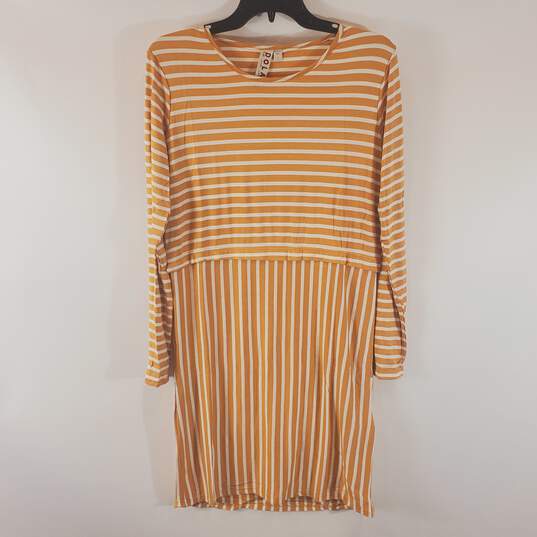 Dolan Anthropologie Women Gold Striped Dress S NWT image number 1