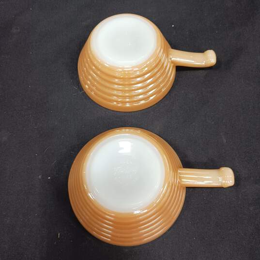 12pc Bundle of Vintage Fire King Peach Luster Beehive Grab it Chili Soup Bowls image number 3
