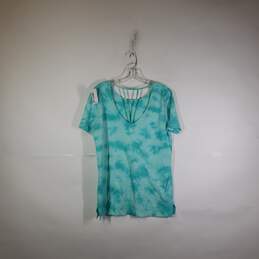 NWT Womens Tie Dye Strappy Back Short Sleeve Pullover T-Shirt Size Small alternative image