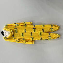 Womens Yellow Printed Long Sleeve Hooded Full-Zip One-Piece Jumpsuit Sz M/L alternative image