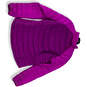Womens Pink Long Sleeve Zipped Pockets Full Zip Puffer Jacket Size Medium image number 2