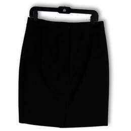 Womens Black Stretch Flat Front Back Zip Straight And Pencil Skirt Size 8