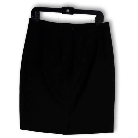Womens Black Stretch Flat Front Back Zip Straight And Pencil Skirt Size 8 image number 1