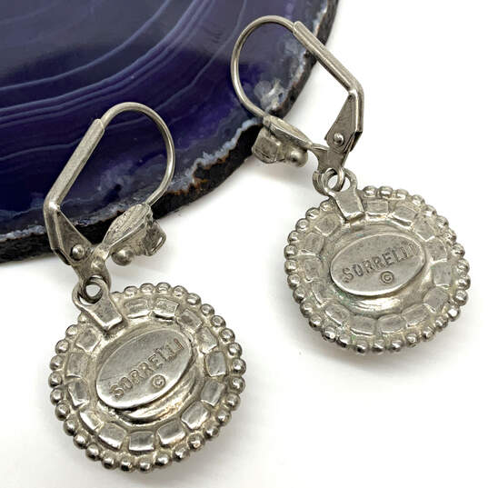 Designer Sorrelli Silver-Tone Life Layered In Sparkle Clip On Drop Earrings image number 2