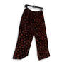 Womens Black Printed Elastic Waist Stretch Regular Fit Pajama Pants Size 1X image number 2
