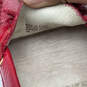 Womens Red Leather Moc Toe Eyelets Slip-On Moccasins Flats Size 9 image number 7