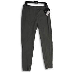 NWT Womens Gray Slash Pockets Flat Front Skinny Leg Dress Pants Size 6