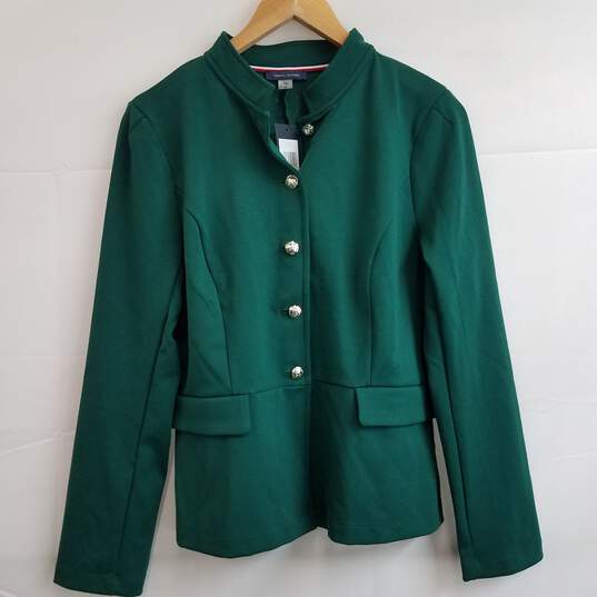 Tommy Hilfiger forest green button up jacket women's 8 image number 1