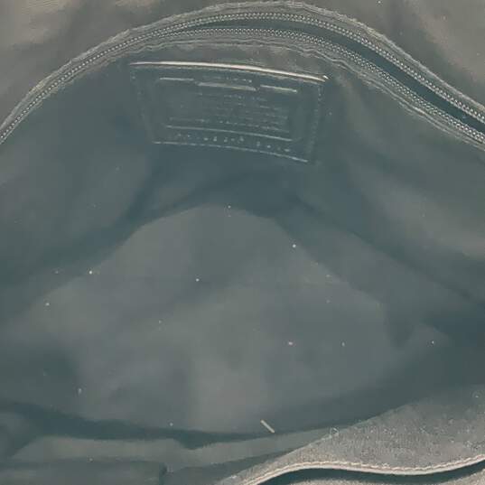 Coach Womens Black Gray Leather Monogram Adjustable Strap Crossbody Bag Purse image number 6