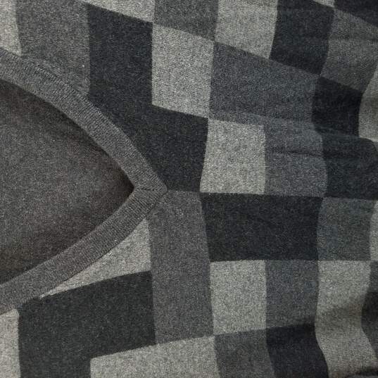 Joe's Men Grey Black Checkered Long Sleeve Pullover Sweater M image number 3