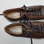 AUTHENTICATED Salvatore Ferragamo Newport Brown Leather Lace Up Sneakers Mens Size 10 image number 3
