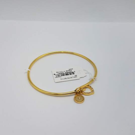 Michael Kors Gold Tone Crystal 2 Charm House & Eye Bracelet w/Tags 5.4g image number 4
