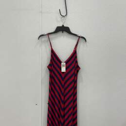 NWT Chelsea & Theodore Womens Red Blue Striped Sleeveless Maxi Dress Size L alternative image