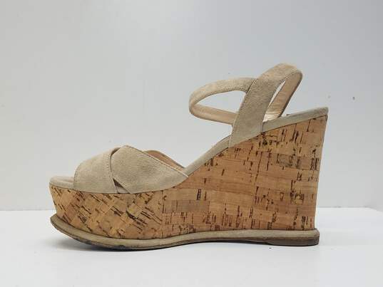 Prada Beige Pomice Wedge Sandals Women's Size US 6.5 EU 37.5 Authenticated image number 7