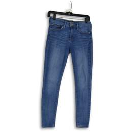 Express Womens Blue Denim Medium Wash Skinny Leg Jeans Size 2s/2c