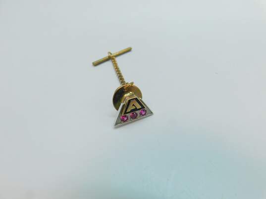 Vintage 10K Two Tone Gold Ruby Company Service Pin 4.1g image number 1