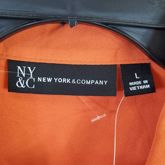 New York & Company Women Orange Blouse L NWT image number 3
