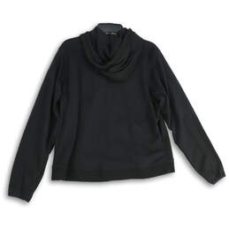 Womens Black Drawstring Long Sleeve Full-Zip Hoodie Size 1W alternative image