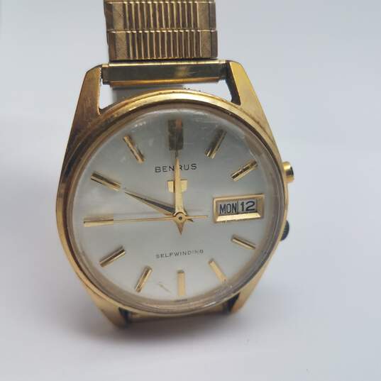 Buy the Benrus Self Winding 34mm Date Vintage Watch 70g | GoodwillFinds