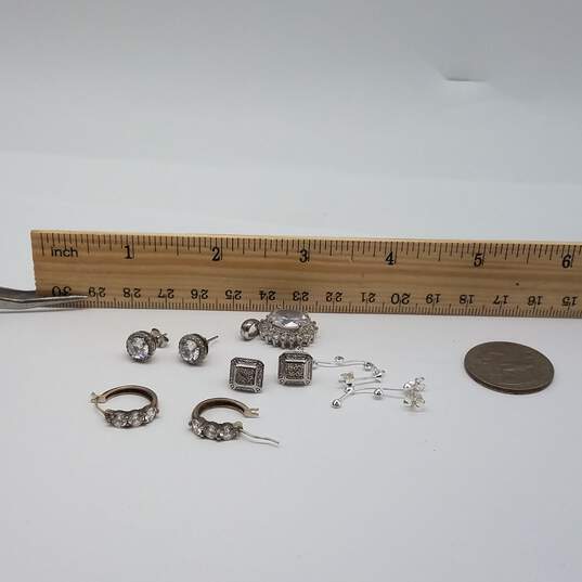 Sterling Silver Cz Earring Pendant Bundle 5pcs 12.2g image number 8