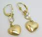 14K Yellow Gold Cubic Zirconia Heart Drop Lever Back Earrings 3.0g image number 4