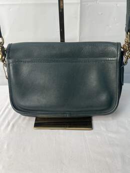 Certified Authentic Vintage Coach Green Leather Crossbody Bag