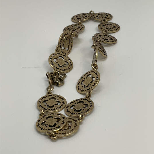 Designer Lucky Brand Gold-Tone Linked Disk Classic Statement Necklace image number 2
