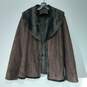 Brown Faux Shearling Jacket Women's Size L image number 1