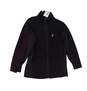 Boys Black Mock Neck Long Sleeve Pockets Full Zip Jacket Size XL image number 1