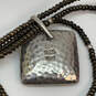 Designer Silpada 925 Sterling Silver Multi Strand Square Pendant Necklace image number 4