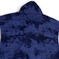 Womens Blue Camouflage Sleeveless Full-Zip Mock Neck Utility Vest Size S image number 4