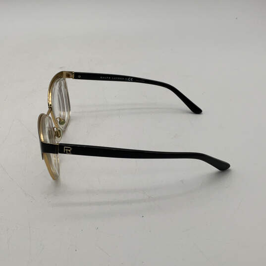 Womens RL 5099 Black Gold Clear Lens Full Rim Cat Eye Eyeglasses With Case image number 4