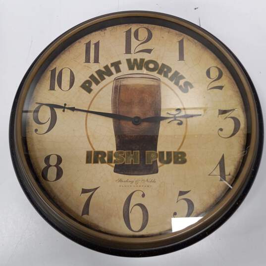 Sterling & Noble Pint Works Irish Pub Wall Clock image number 1
