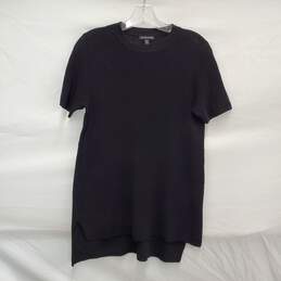 Eileen Fisher WM's Organic Linen Knit Black Blouse Size PS/PP