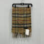 NWT Womens Brown Plaid Fringe Multifunctional Rectangle Neck Scarf One Size image number 1
